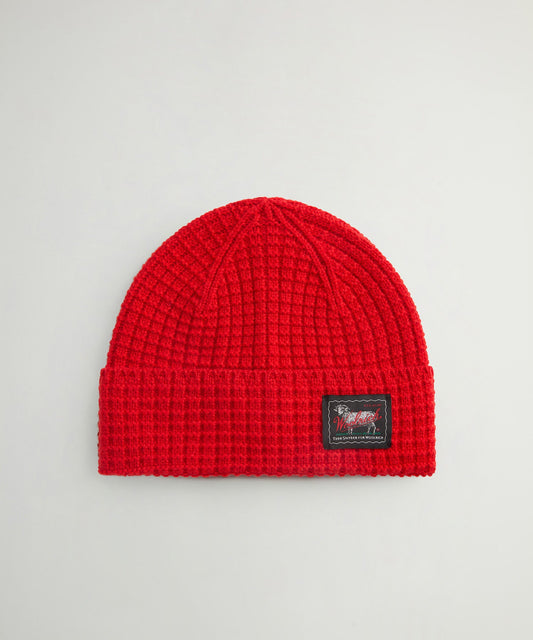 Todd Snyder Todd Snyder x Woolrich Wool-Cashmere Waffle Beanie - Aurora Red