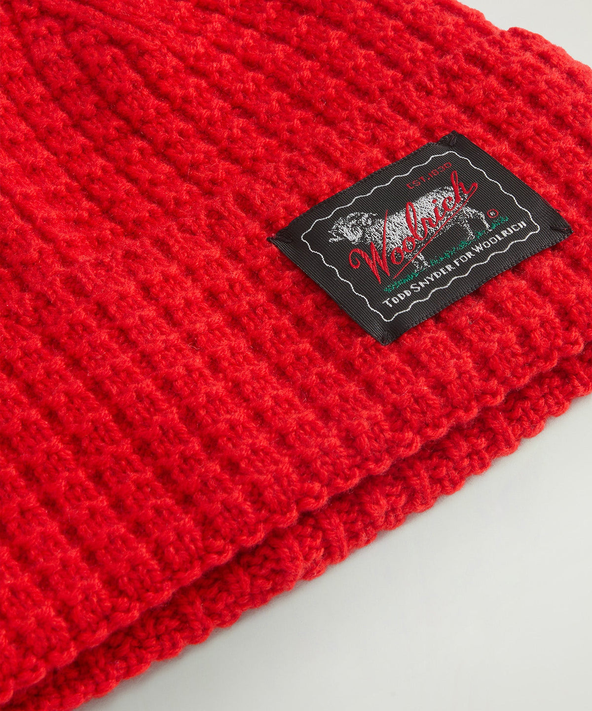 Todd Snyder Todd Snyder x Woolrich Wool-Cashmere Waffle Beanie - Aurora Red