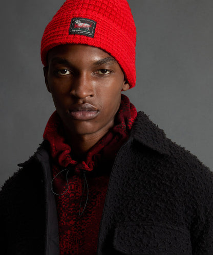 Todd Snyder Todd Snyder x Woolrich Wool-Cashmere Waffle Beanie - Aurora Red