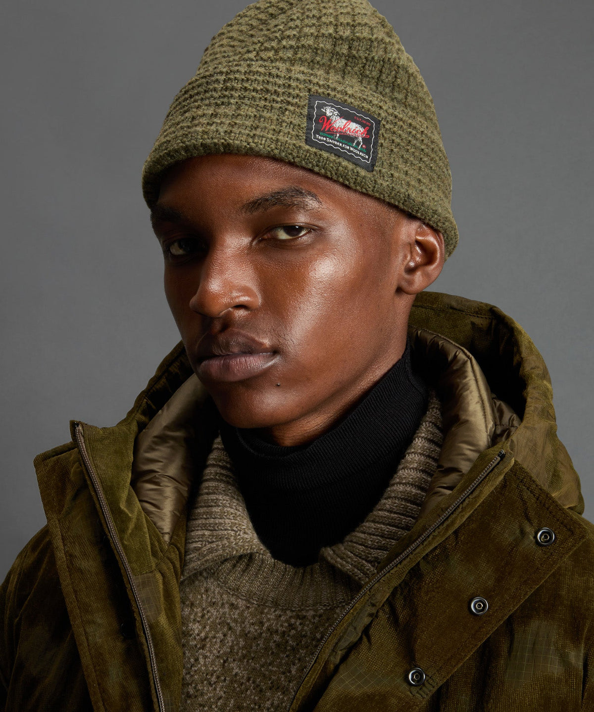Todd Snyder Todd Snyder x Woolrich Wool-Cashmere Waffle Beanie - Deep Depths