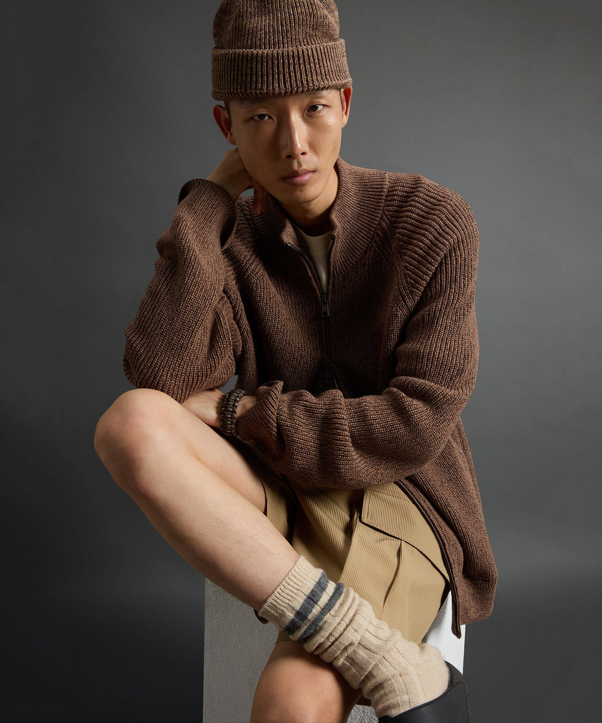 Todd Snyder Todd Snyder x Woolrich Cotton Zip-Up Sweater - Butternut Mouline