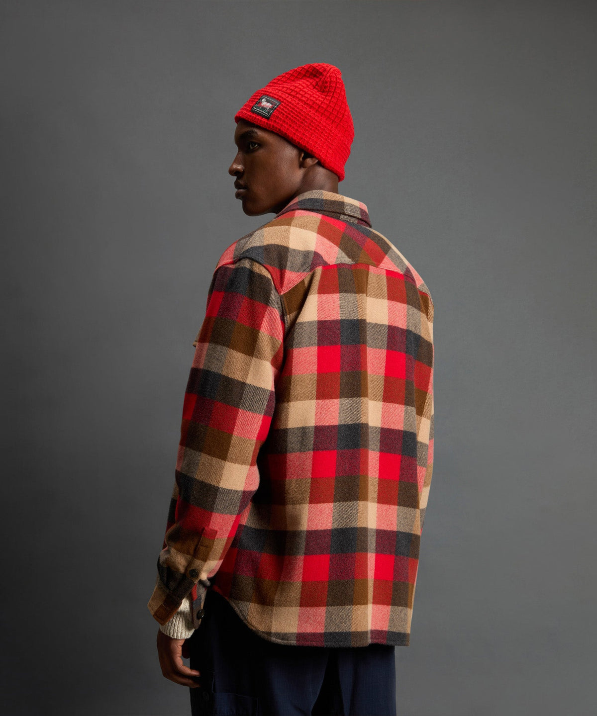 Todd Snyder Todd Snyder x Woolrich Cashmere Plaid Overshirt - Red Grey Check