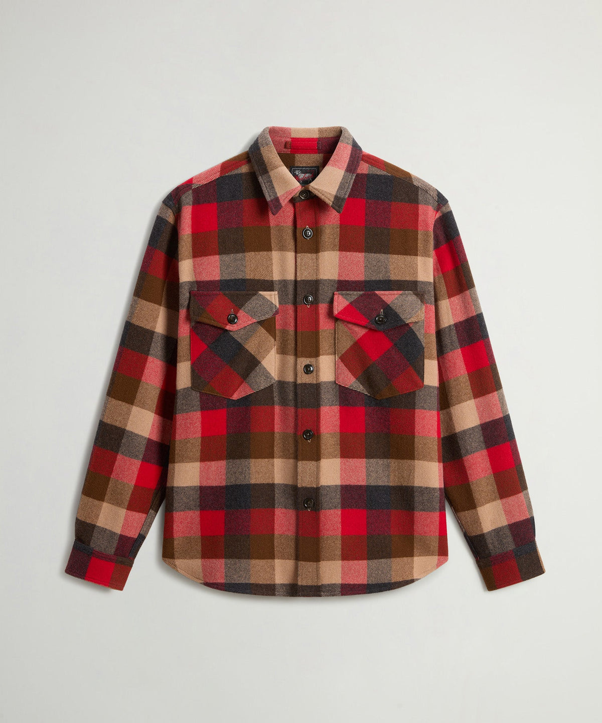 Todd Snyder Todd Snyder x Woolrich Cashmere Plaid Overshirt - Red Grey Check
