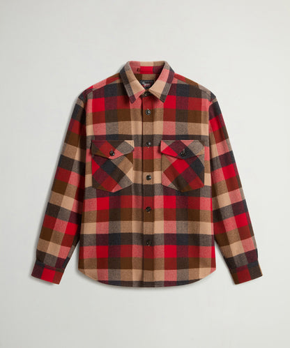 Todd Snyder Todd Snyder x Woolrich Cashmere Plaid Overshirt - Red Grey Check