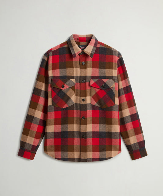 Todd Snyder Todd Snyder x Woolrich Cashmere Plaid Overshirt - Red Grey Check
