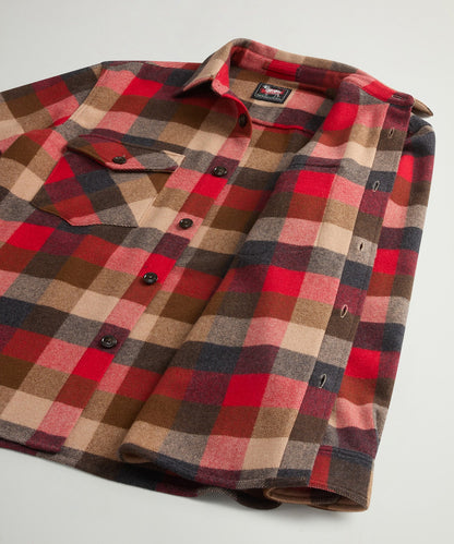 Todd Snyder Todd Snyder x Woolrich Cashmere Plaid Overshirt - Red Grey Check