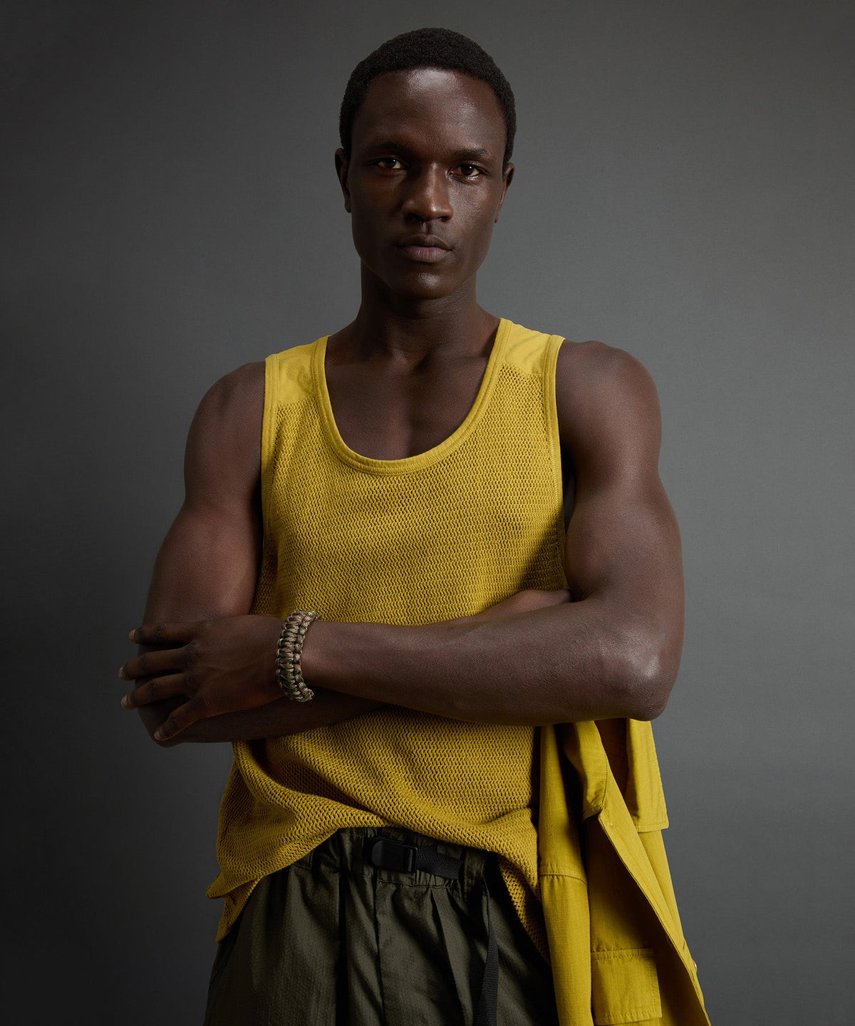 Todd Snyder Todd Snyder x Woolrich Mesh Tank - Ecru Olive