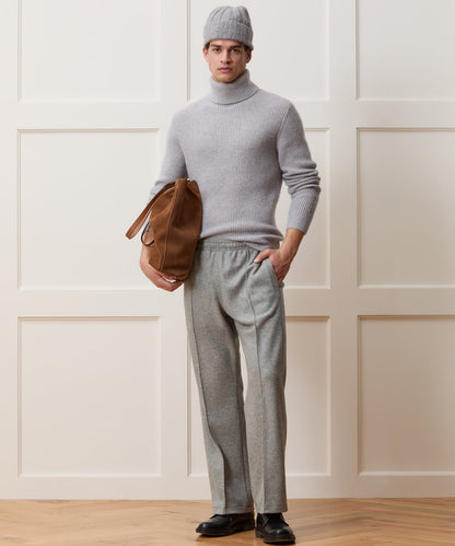 Todd Snyder Relaxed Camel-Cashmere Lounge Pant - Grey Heather