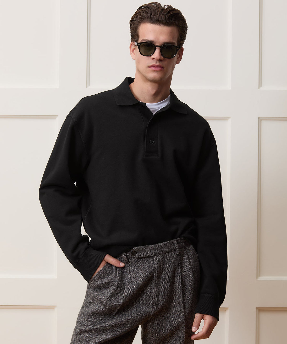 Todd Snyder Soho Polo Sweatshirt - Black