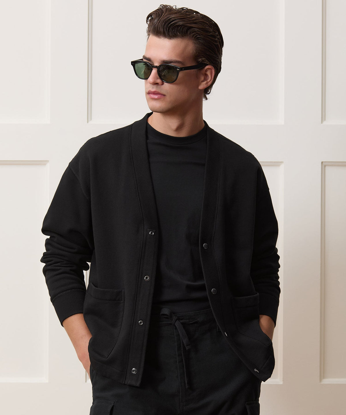 Todd Snyder Soho Cardigan Sweatshirt - Black