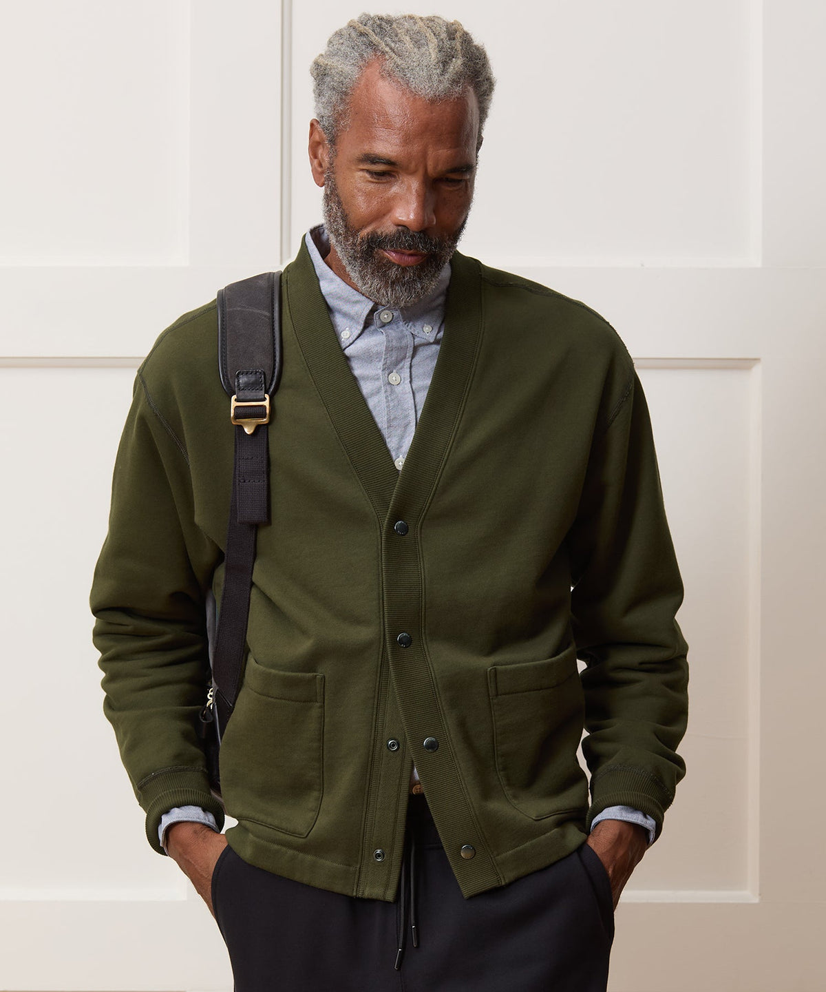 Todd Snyder Soho Cardigan Sweatshirt - Olive