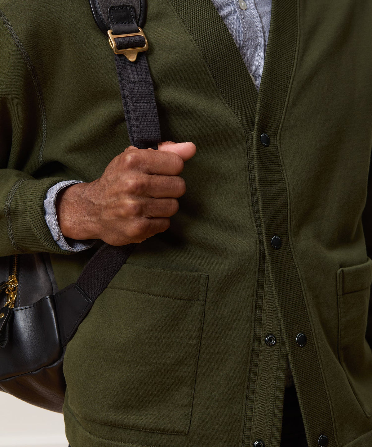 Todd Snyder Soho Cardigan Sweatshirt - Olive