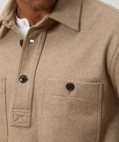Todd Snyder Camel-Cashmere Field Polo - Camel