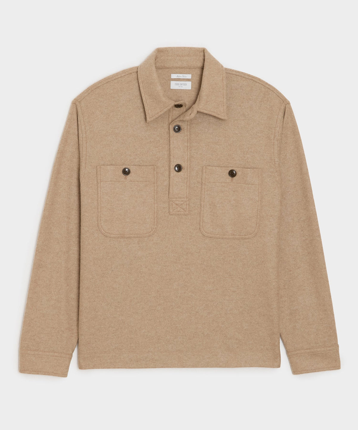 Todd Snyder Camel-Cashmere Field Polo - Camel