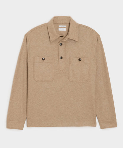 Todd Snyder Camel-Cashmere Field Polo - Camel