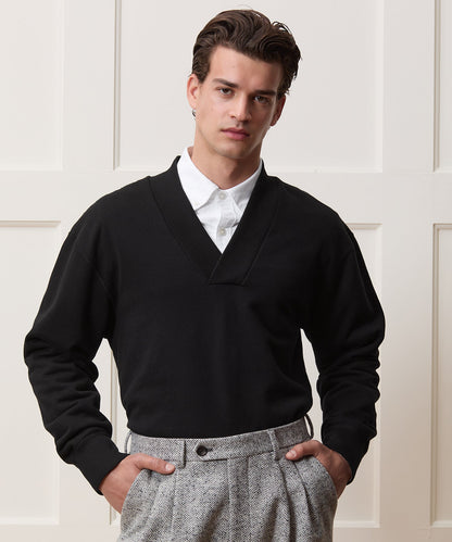 Todd Snyder Soho V-Neck Sweatshirt - Black