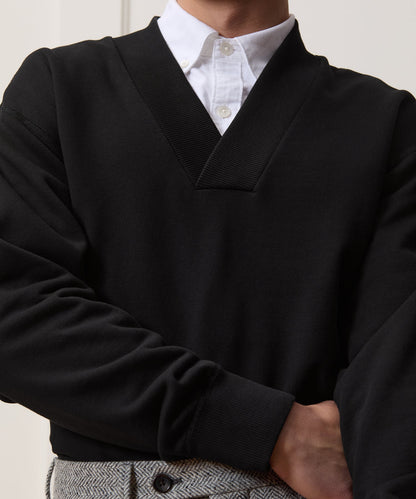 Todd Snyder Soho V-Neck Sweatshirt - Black
