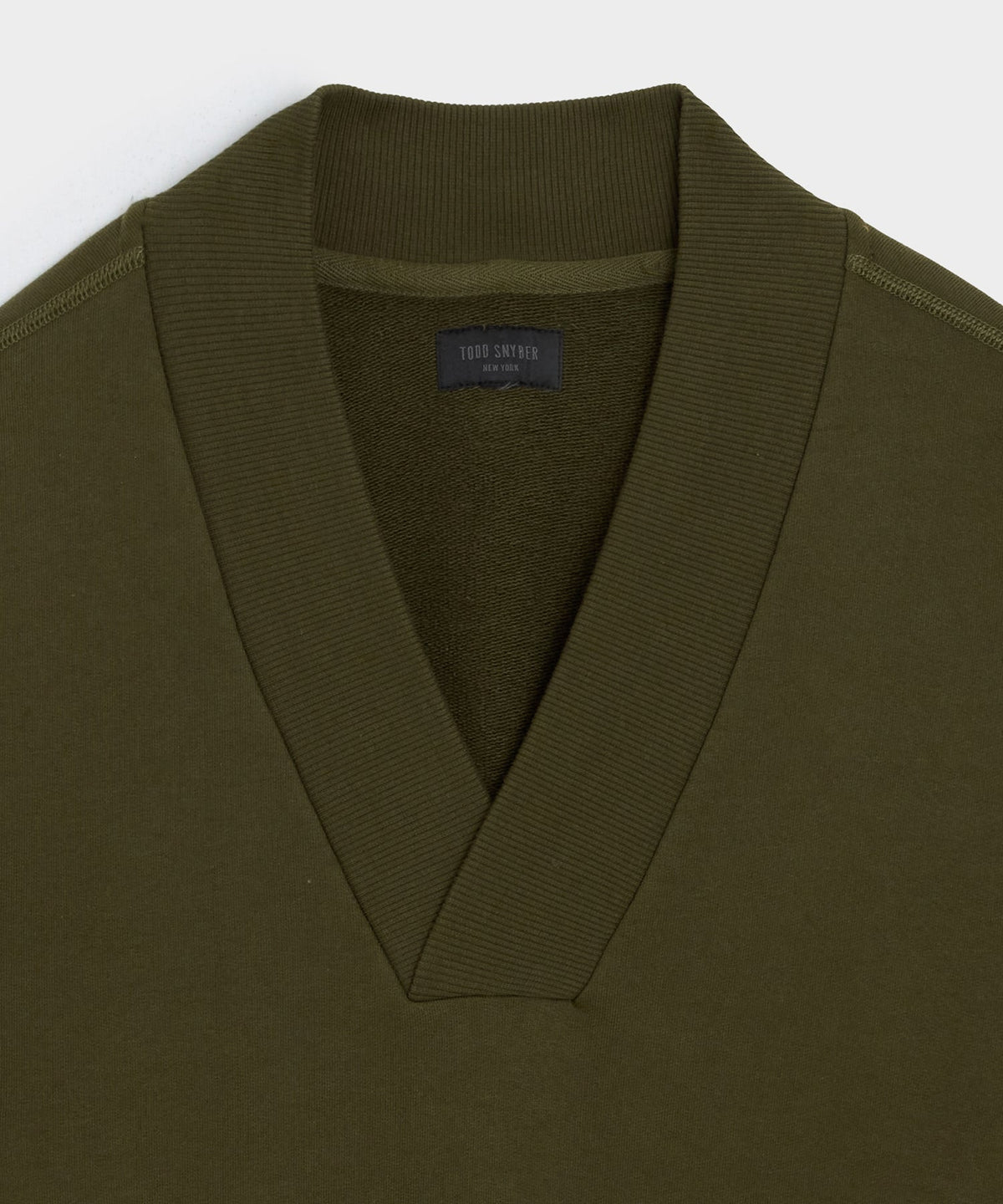 Todd Snyder Soho V-Neck Sweatshirt - Olive