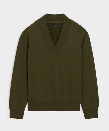 Todd Snyder Soho V-Neck Sweatshirt - Olive