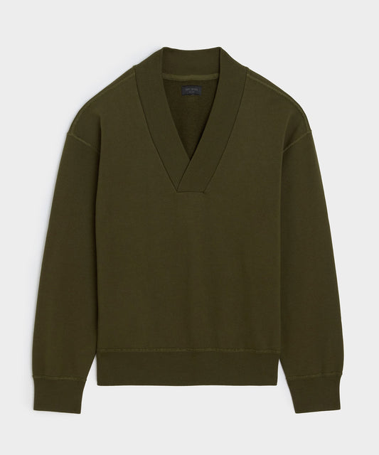 Todd Snyder Soho V-Neck Sweatshirt - Olive