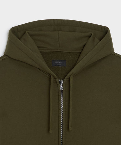 Todd Snyder Soho Full-Zip Sweatshirt - Olive