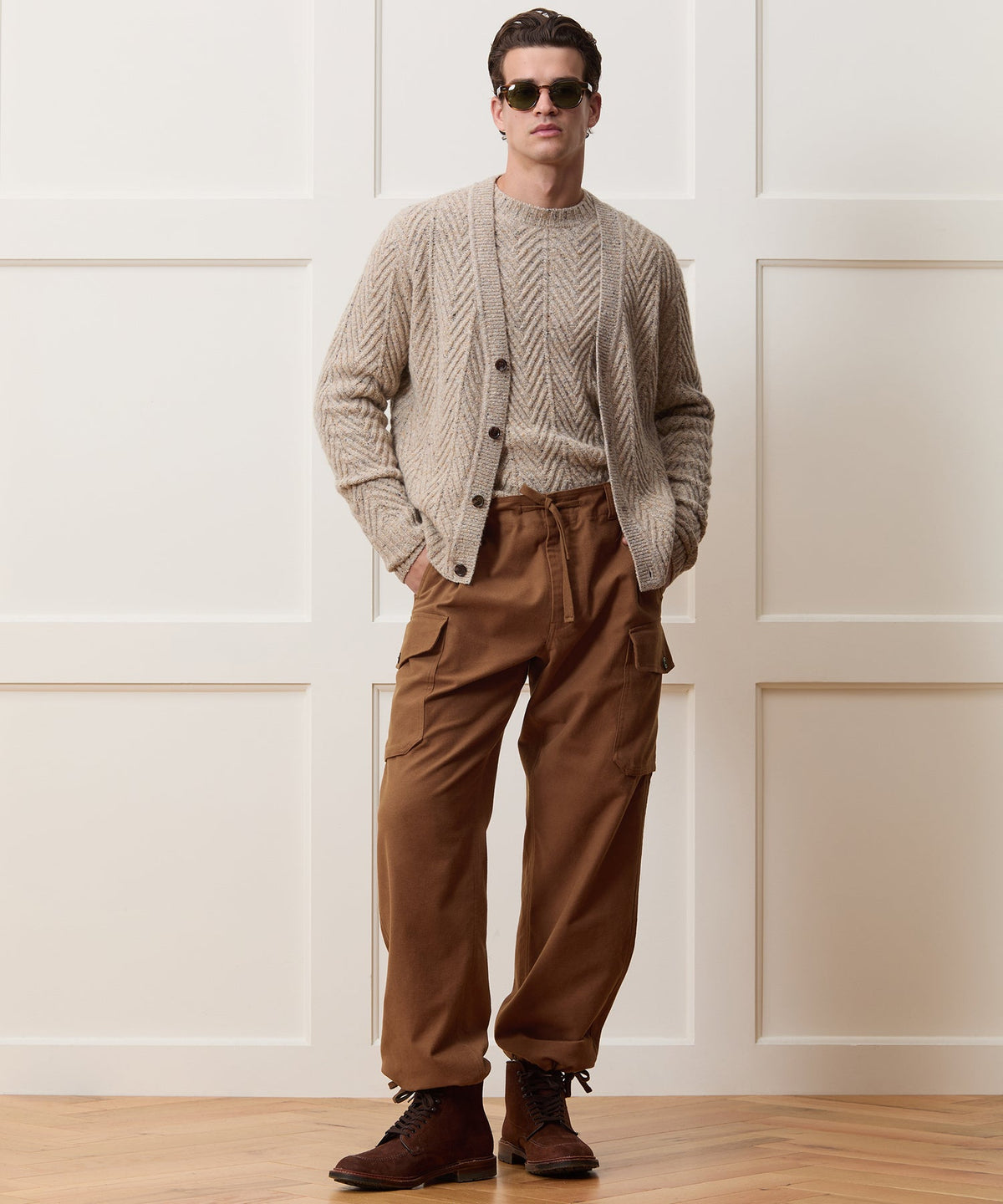 Todd Snyder Italian Moleskin Cargo Pant - Chestnut