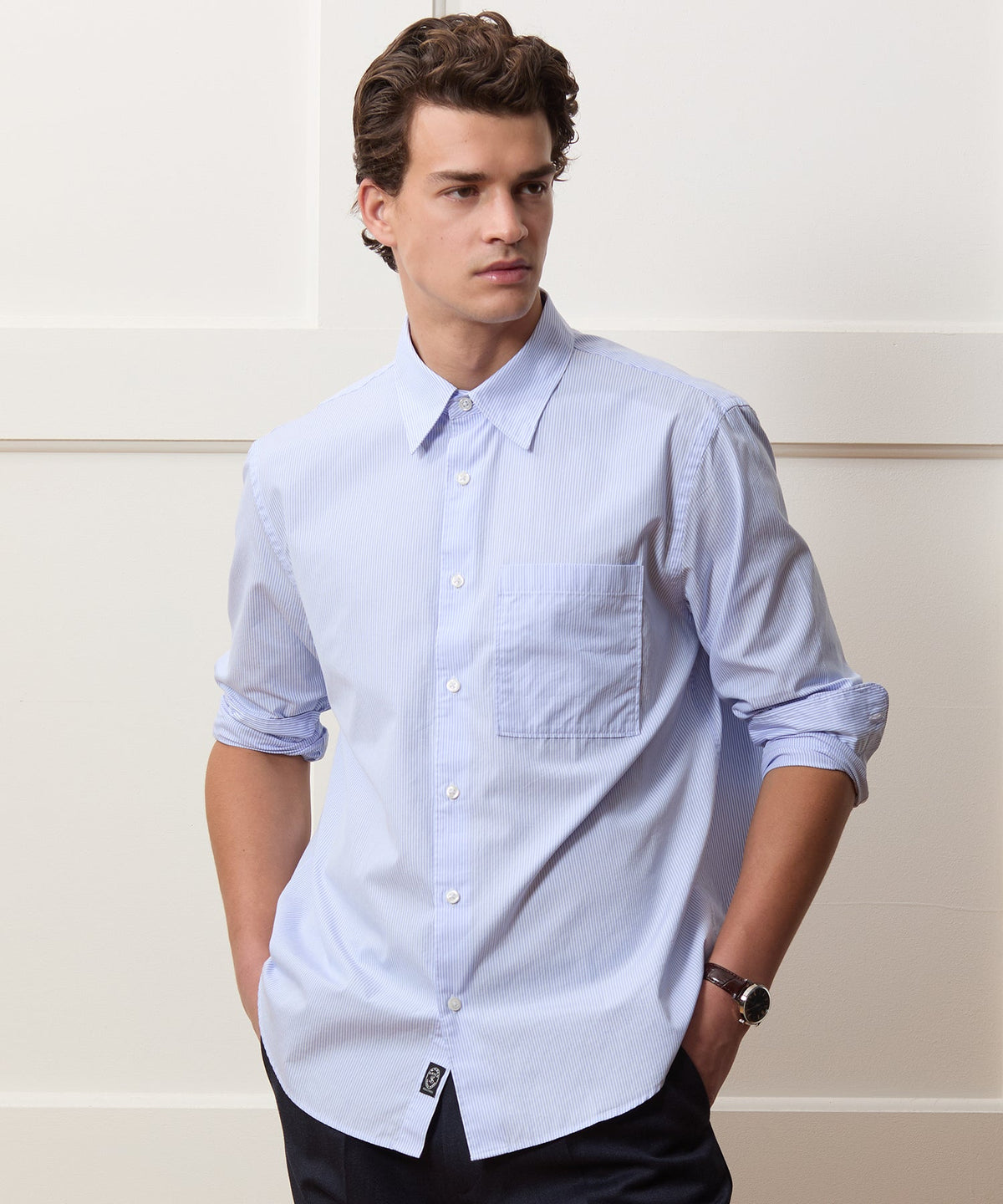 Todd Snyder Easy Cut Poplin Sport Shirt - Light Blue