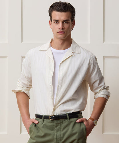 Todd Snyder Brushed Poplin Camp Collar Shirt - White