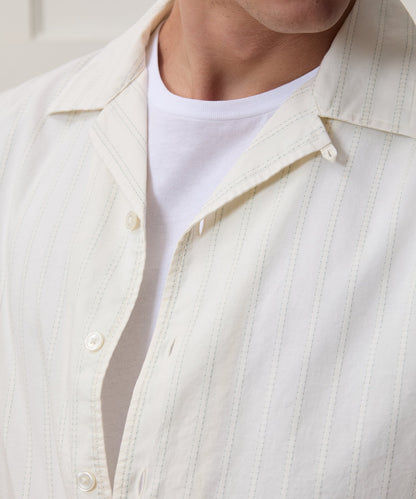 Todd Snyder Brushed Poplin Camp Collar Shirt - White