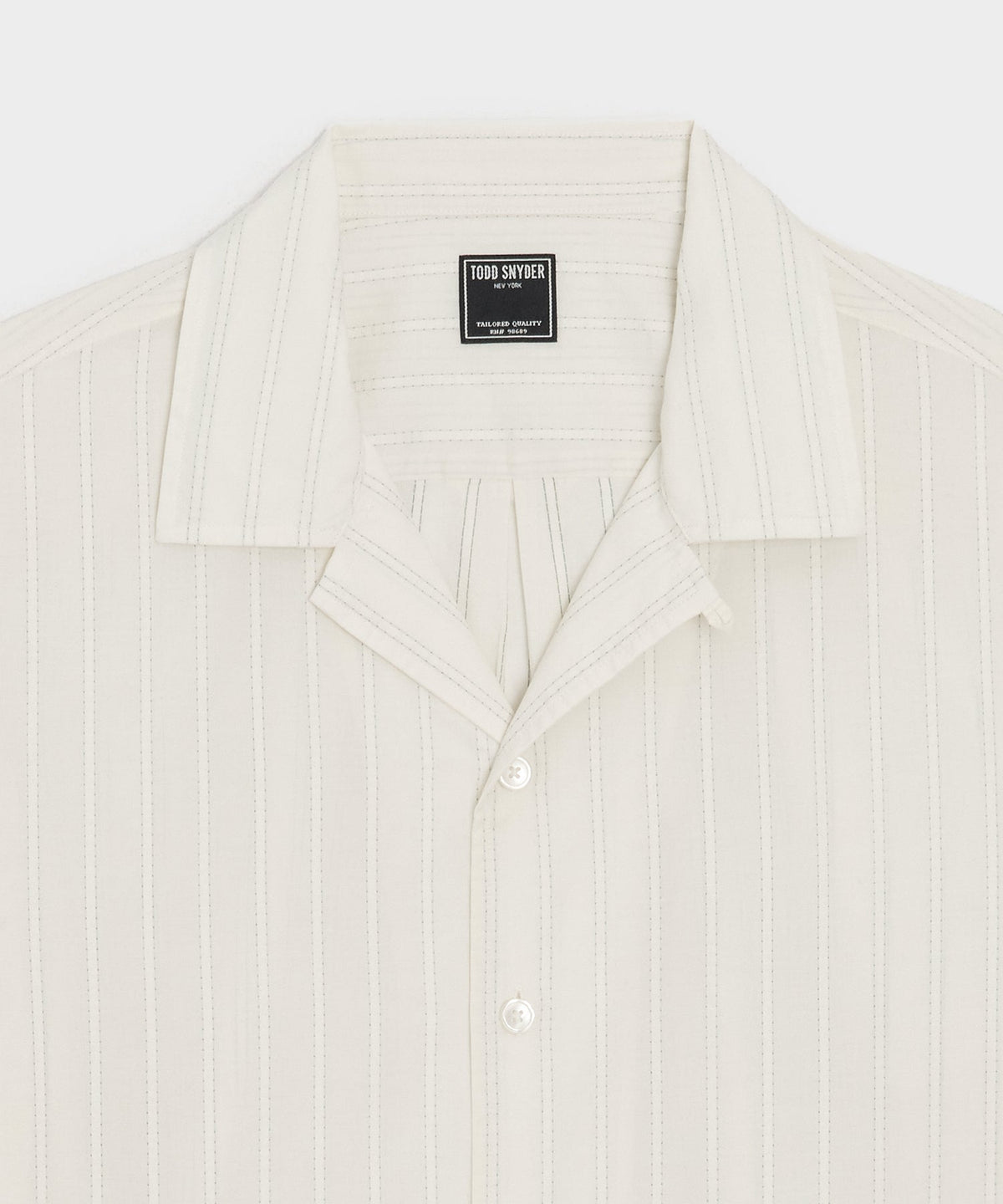 Todd Snyder Brushed Poplin Camp Collar Shirt - White