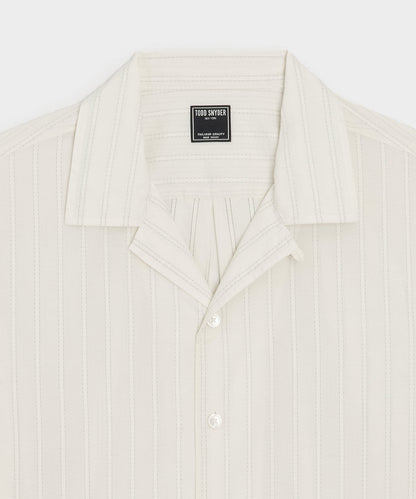 Todd Snyder Brushed Poplin Camp Collar Shirt - White