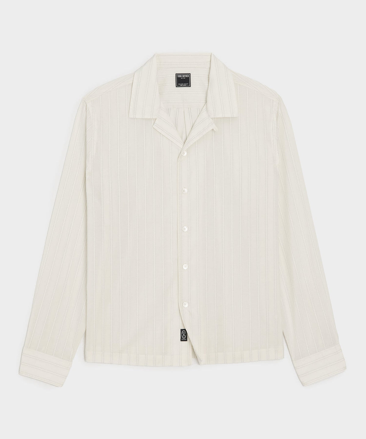 Todd Snyder Brushed Poplin Camp Collar Shirt - White