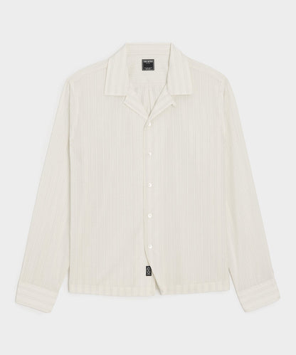 Todd Snyder Brushed Poplin Camp Collar Shirt - White