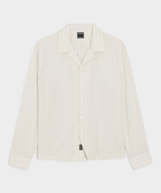 Todd Snyder Brushed Poplin Camp Collar Shirt - White