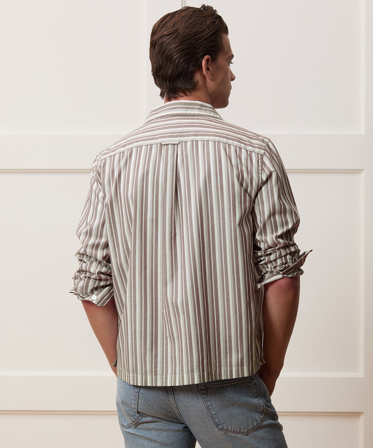 Todd Snyder Brushed Poplin Camp Collar Shirt - Brown