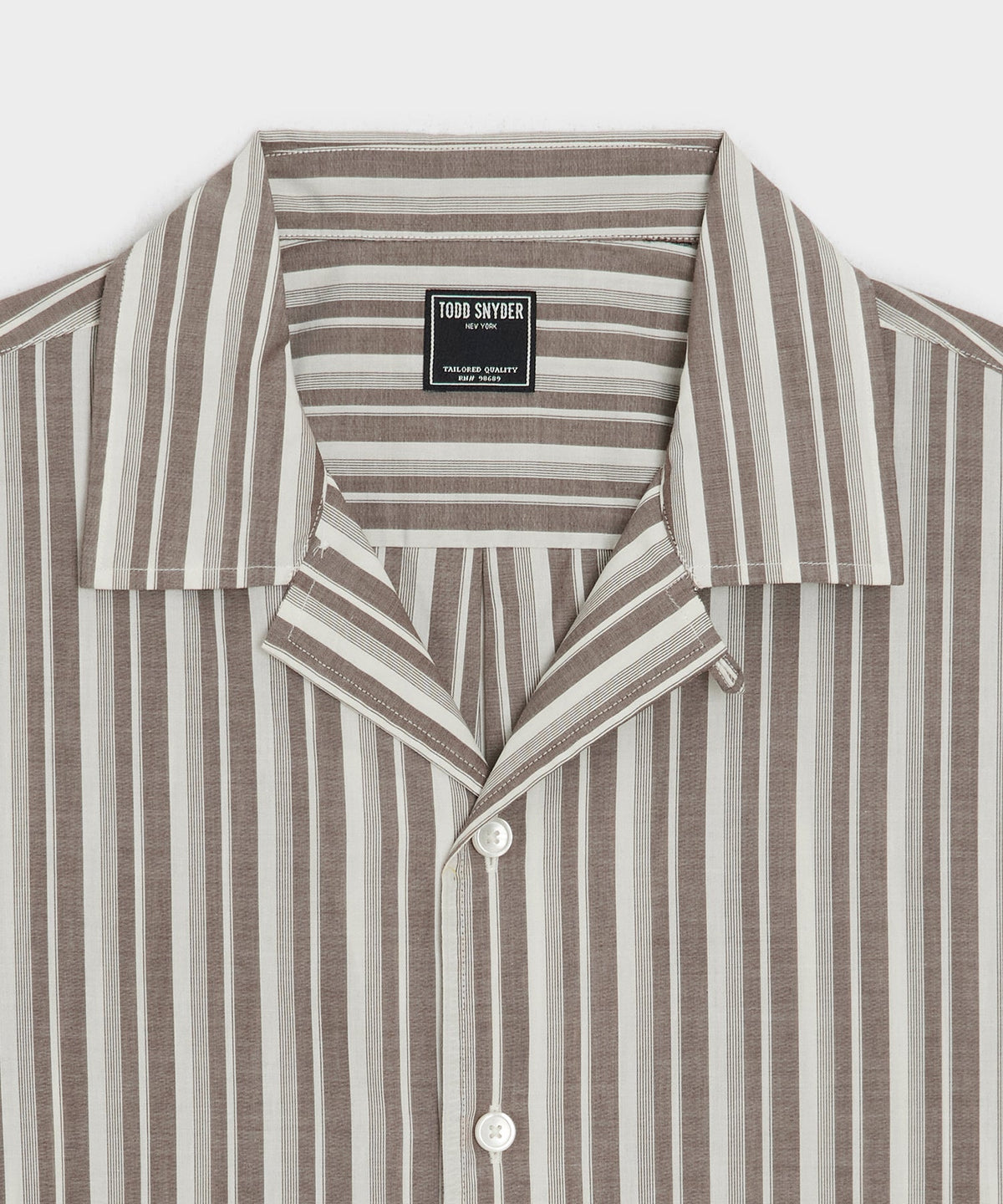 Todd Snyder Brushed Poplin Camp Collar Shirt - Brown