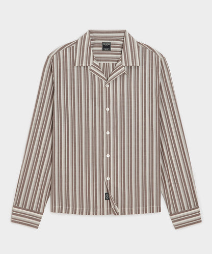 Todd Snyder Brushed Poplin Camp Collar Shirt - Brown
