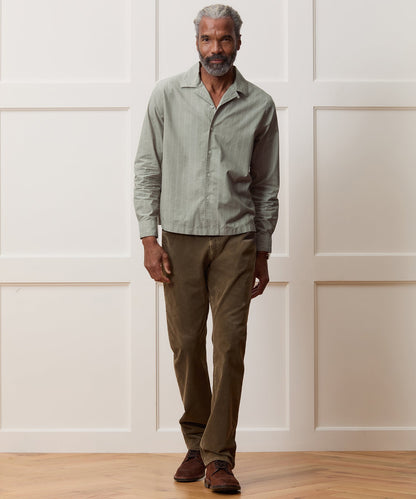 Todd Snyder Brushed Poplin Camp Collar Shirt - Green