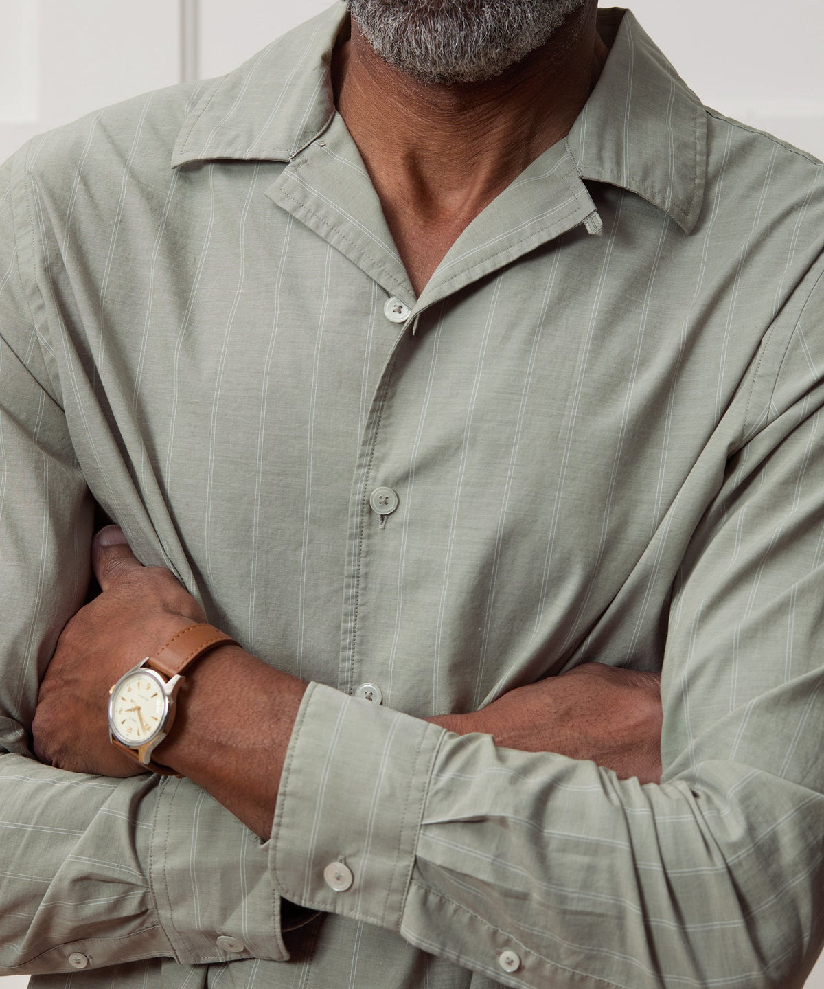 Todd Snyder Brushed Poplin Camp Collar Shirt - Green