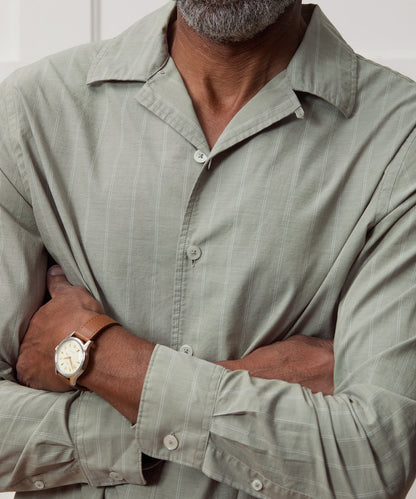 Todd Snyder Brushed Poplin Camp Collar Shirt - Green