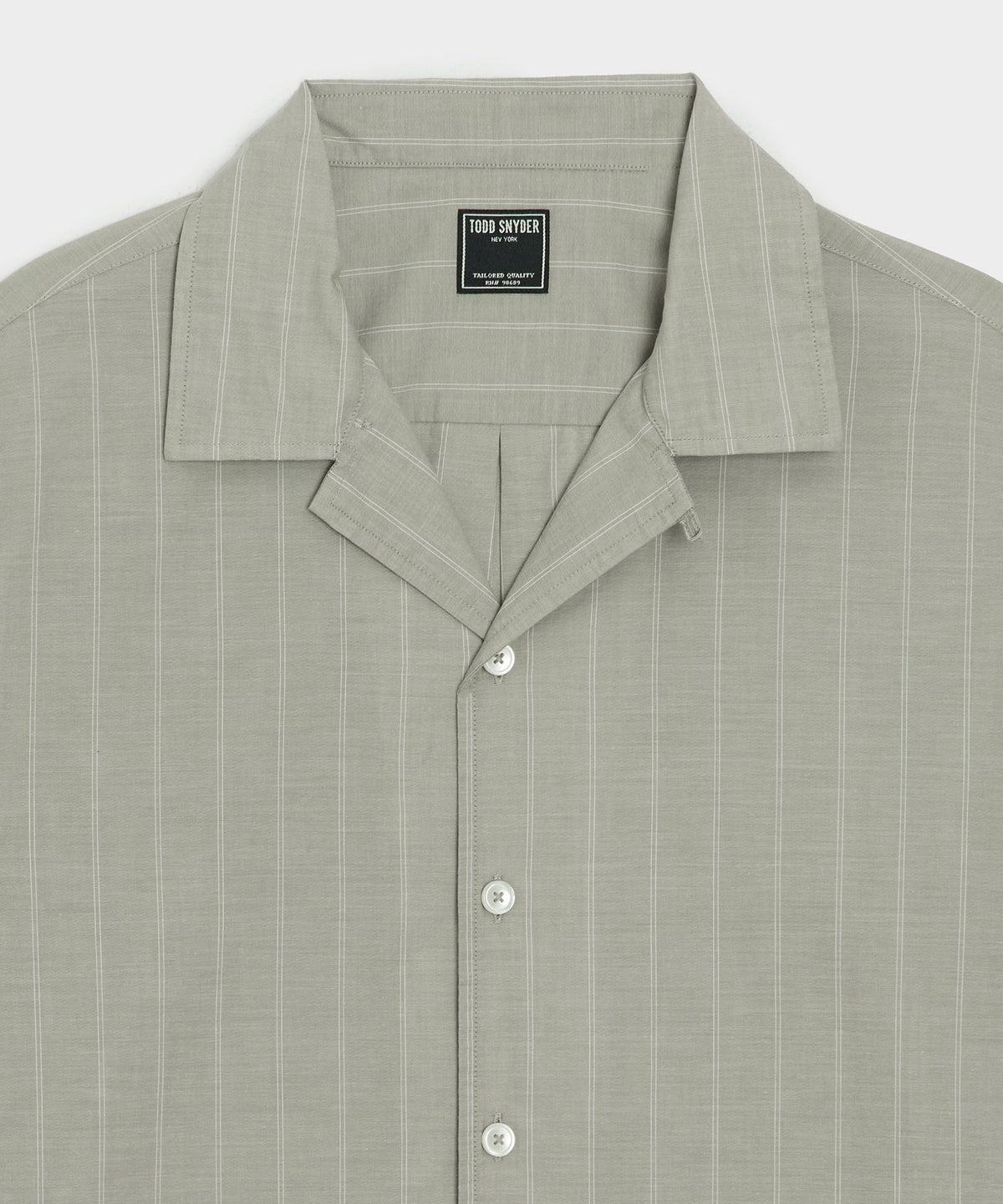 Todd Snyder Brushed Poplin Camp Collar Shirt - Green