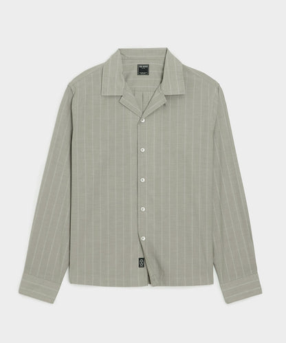 Todd Snyder Brushed Poplin Camp Collar Shirt - Green