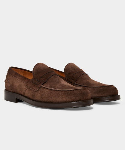 Todd Snyder Italian Suede Penny Loafer - Dark Brown