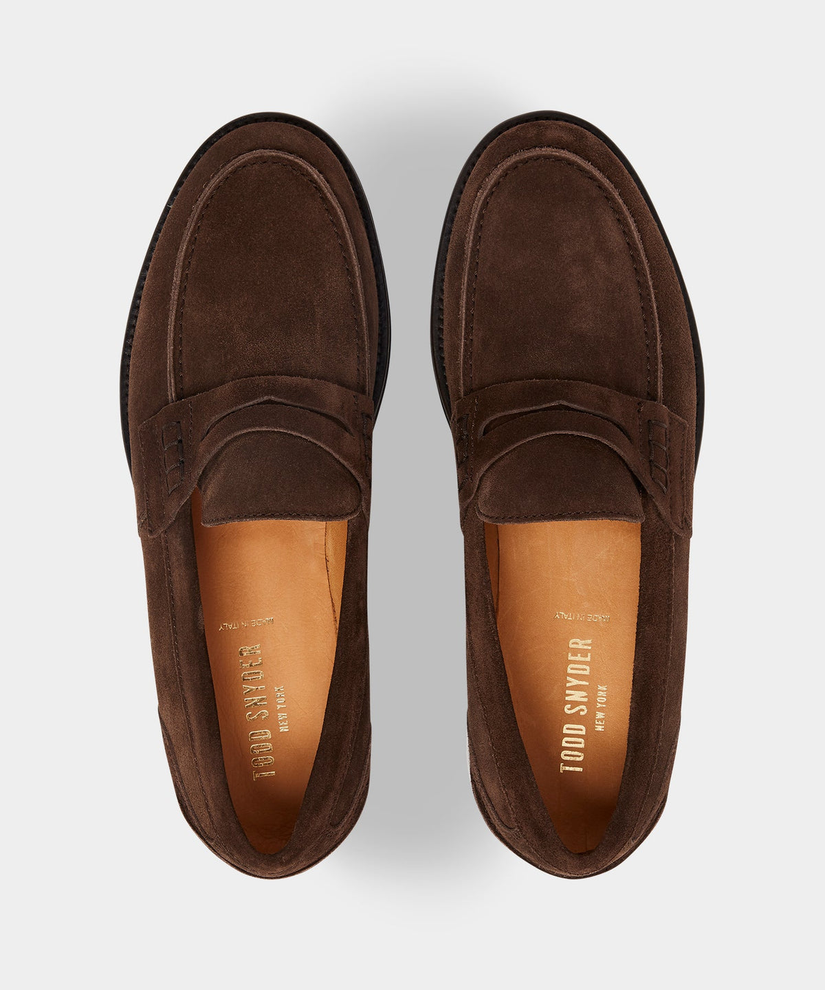 Todd Snyder Italian Suede Penny Loafer - Dark Brown