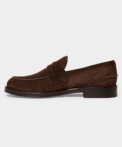 Todd Snyder Italian Suede Penny Loafer - Dark Brown