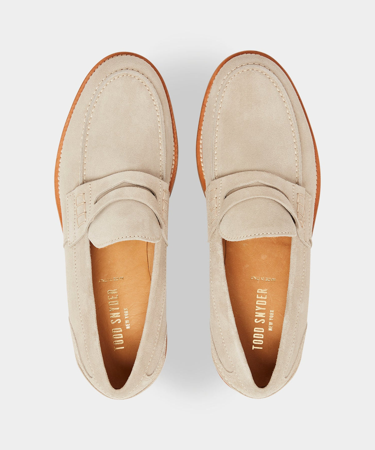 Todd Snyder Italian Suede Penny Loafer - Tan