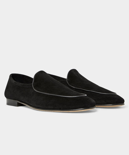 Todd Snyder Italian Suede Venetian Loafer - Black