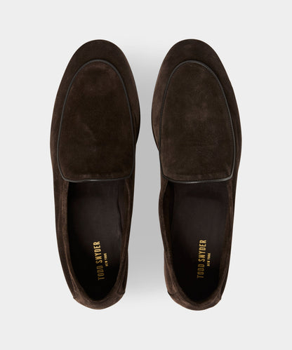 Todd Snyder Italian Suede Venetian Loafer - Dark Brown