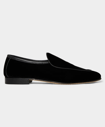 Todd Snyder Madison Velvet Venetian Loafer - Pitch Black