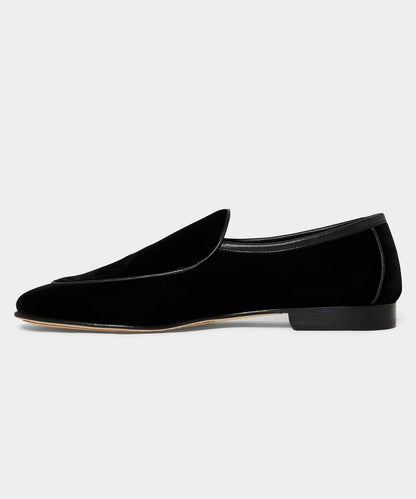 Todd Snyder Madison Velvet Venetian Loafer - Pitch Black